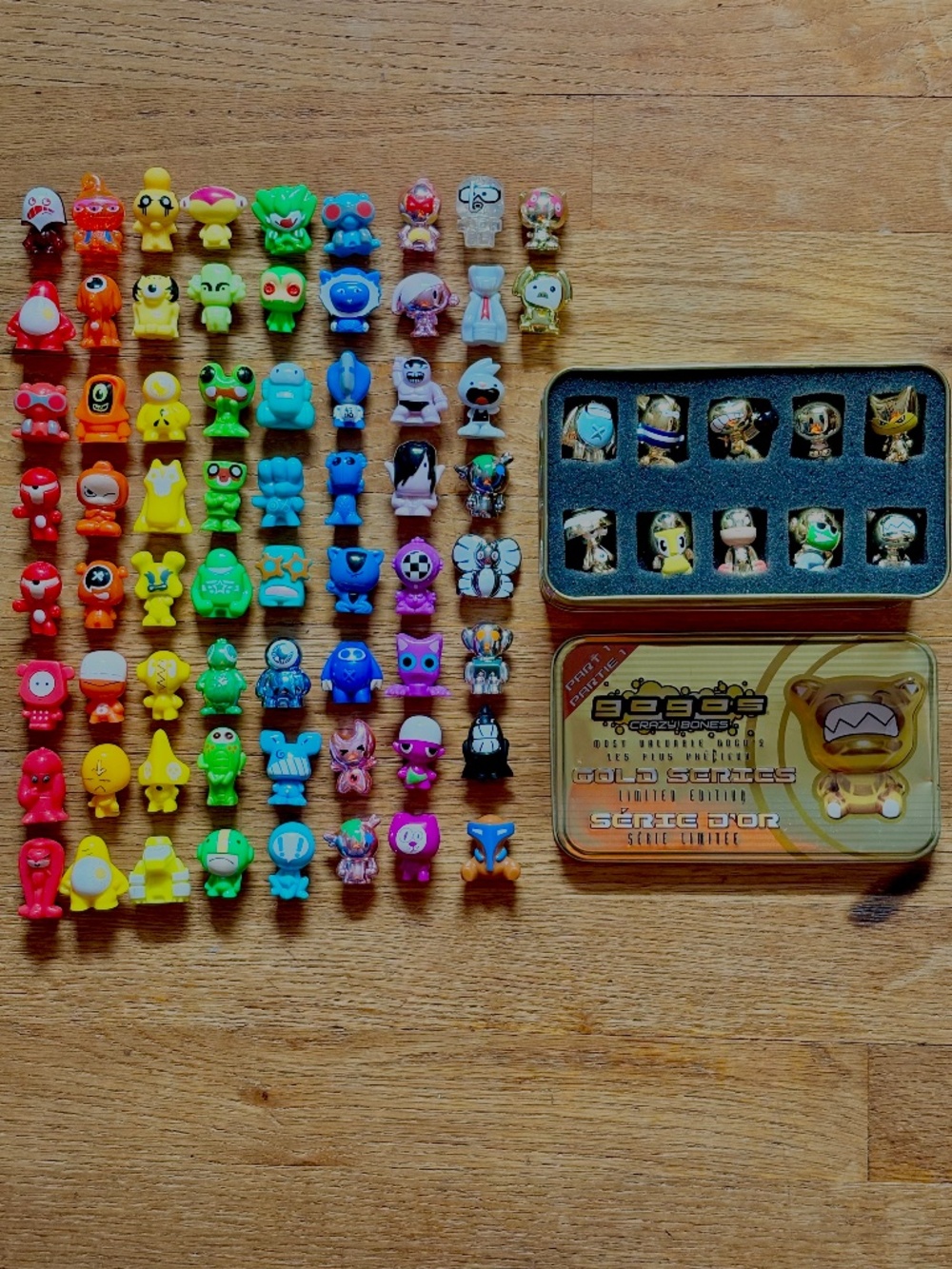 Gogos Crazy Bones Lot Of 76 Mixed Variant & Metallic Glitter Figures Rare Toys